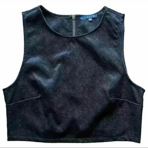 Kirious Faux Snake Skin Leather Crop Top
